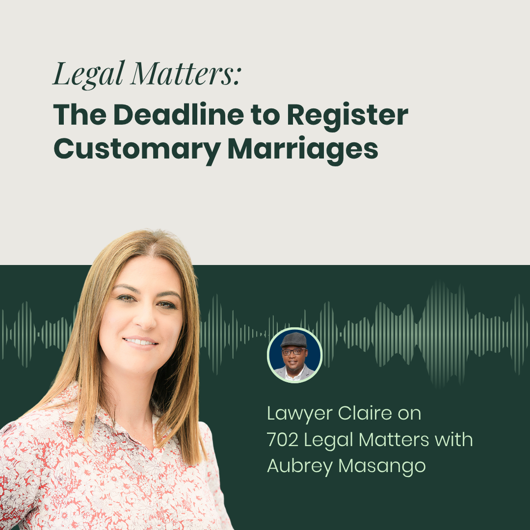 The Deadline to Register Customary Marriages